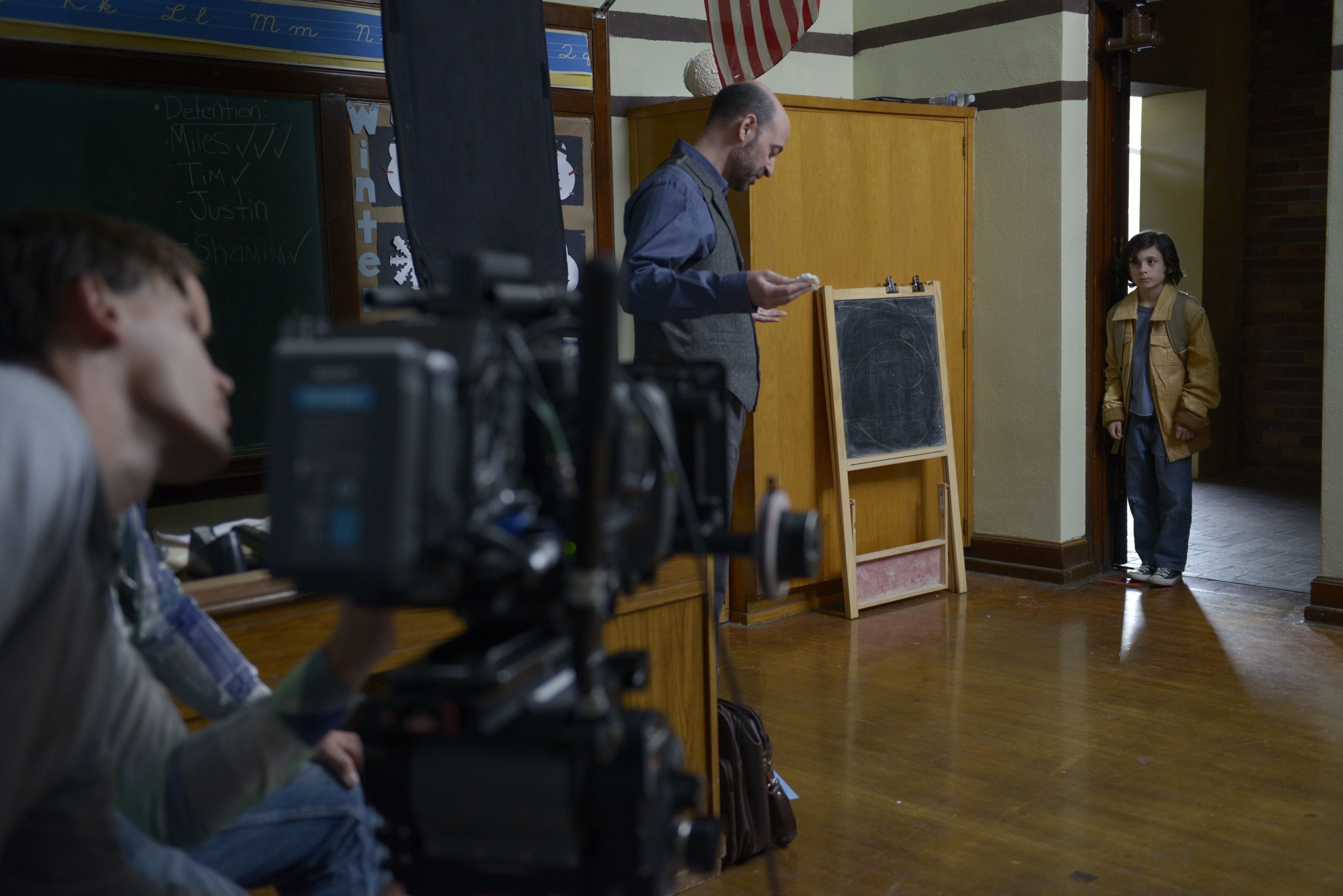 Actor Jeff Blumberg as The Teacher shooting the short film Dirty Laundry