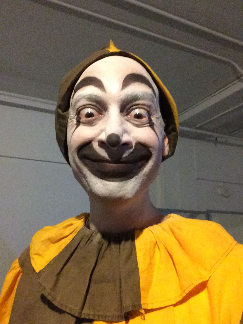 Actor Jeff Blumberg as The Clown on the set of the web series The Hotel Barclay